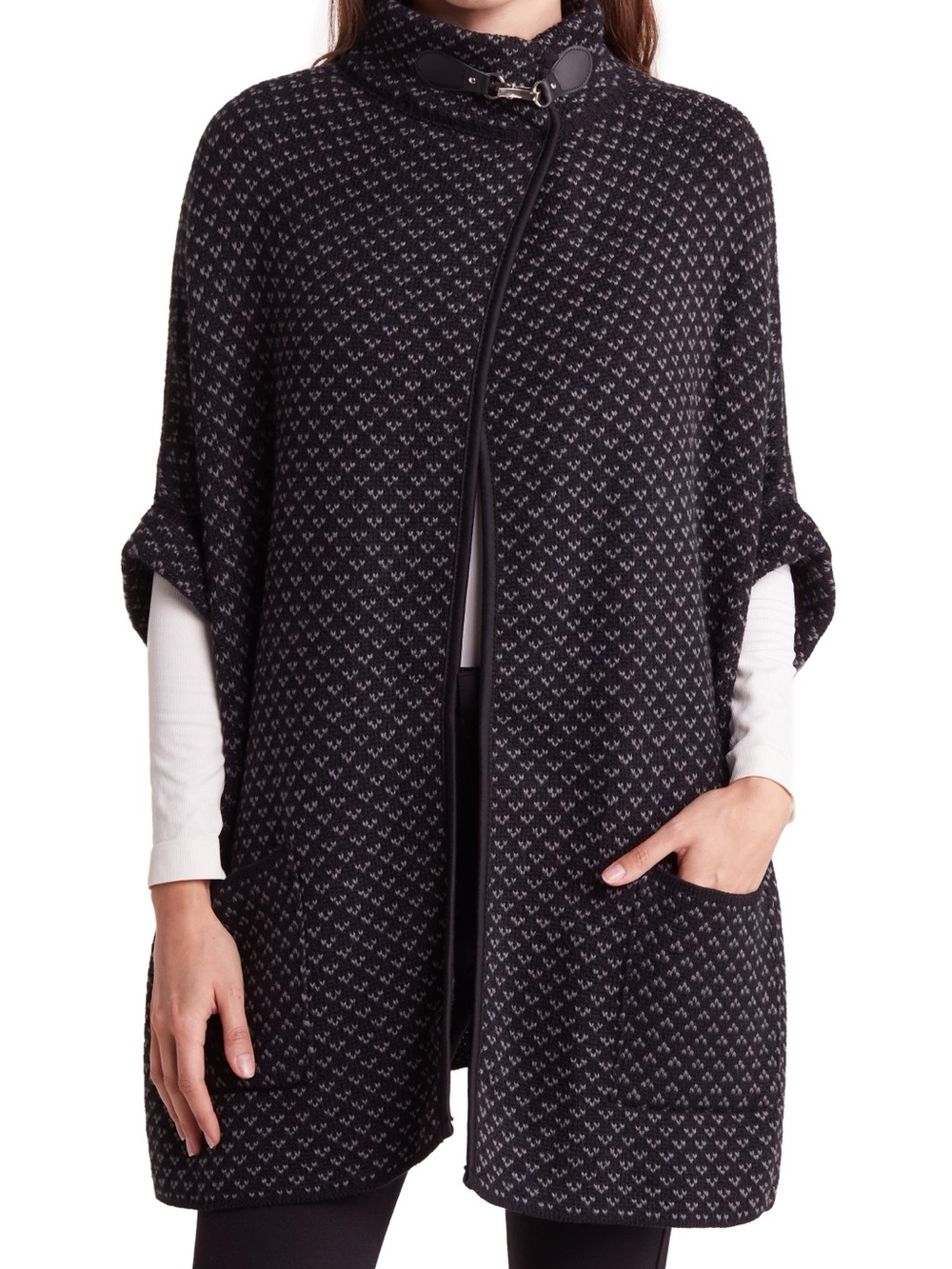 Steve Madden Birdseye Knit Riding Cape